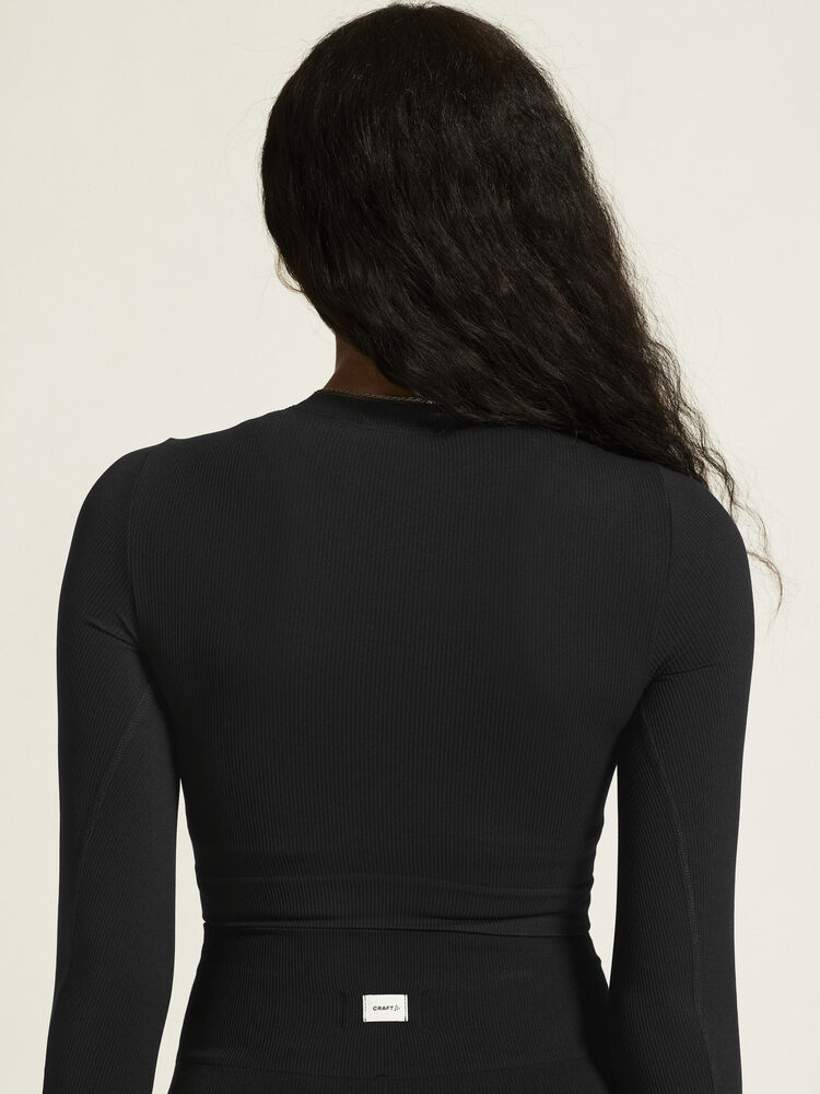 Collective Rib Cropped LS Top W - 13