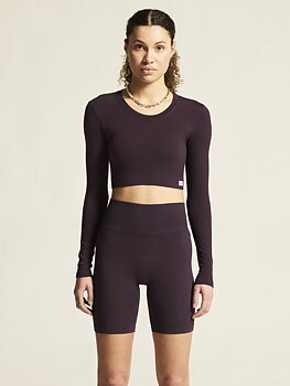 Collective Rib Cropped LS Top W