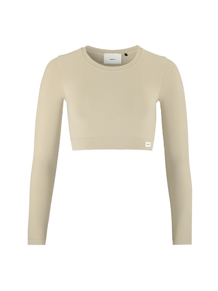 Collective Rib Cropped LS Top W - 18