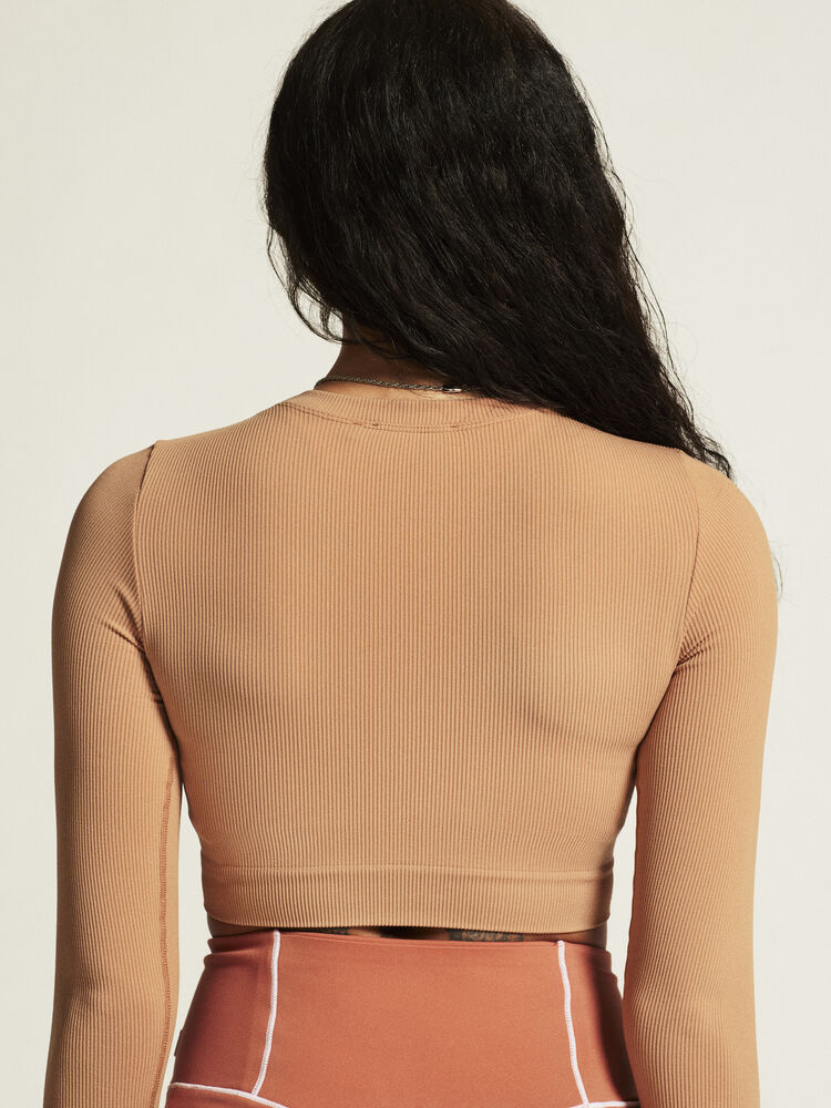 Collective Rib Cropped LS Top W - 11