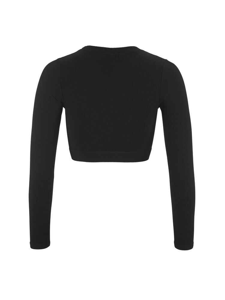 Collective Rib Cropped LS Top W - 21