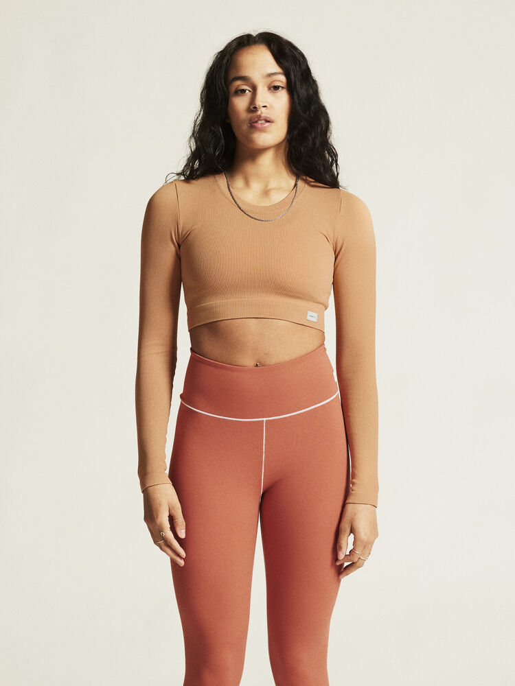 Collective Rib Cropped LS Top W - 4