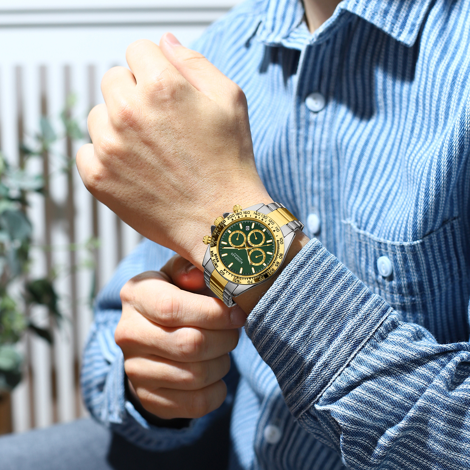 Kompass ChronoRace Silver Gold Green - 7