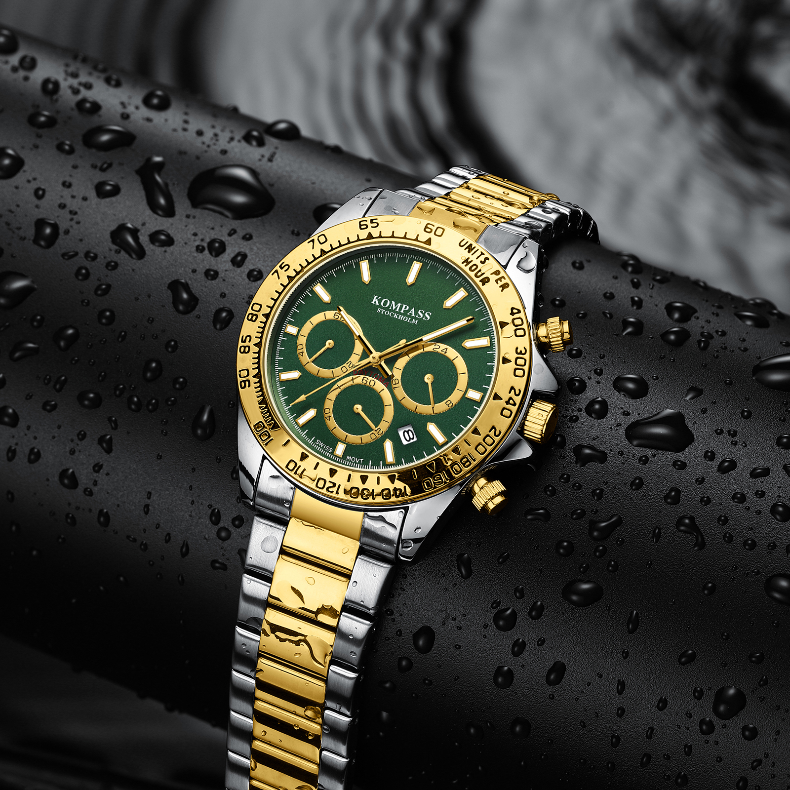 Kompass ChronoRace Silver Gold Green - 6