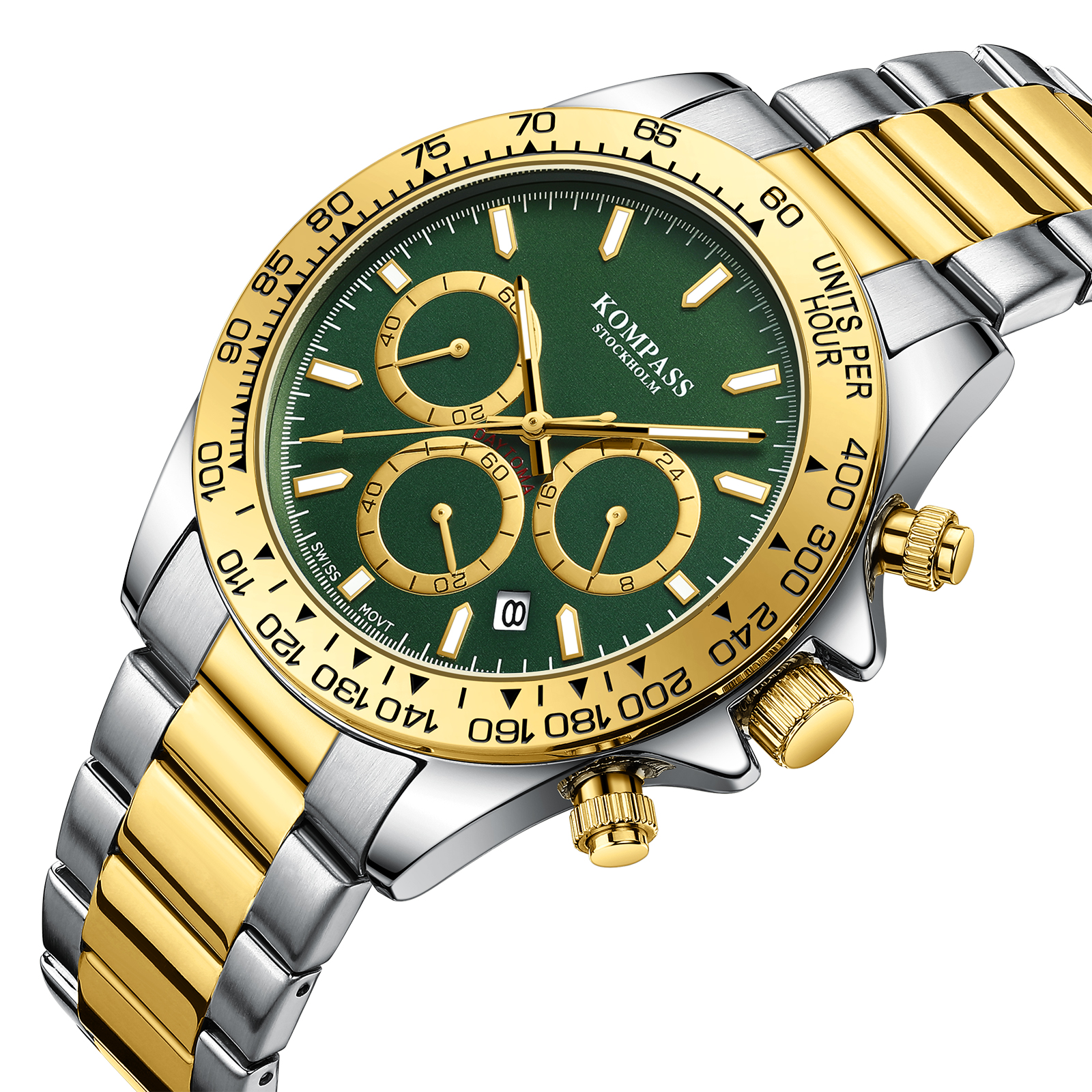 Kompass ChronoRace Silver Gold Green - 2