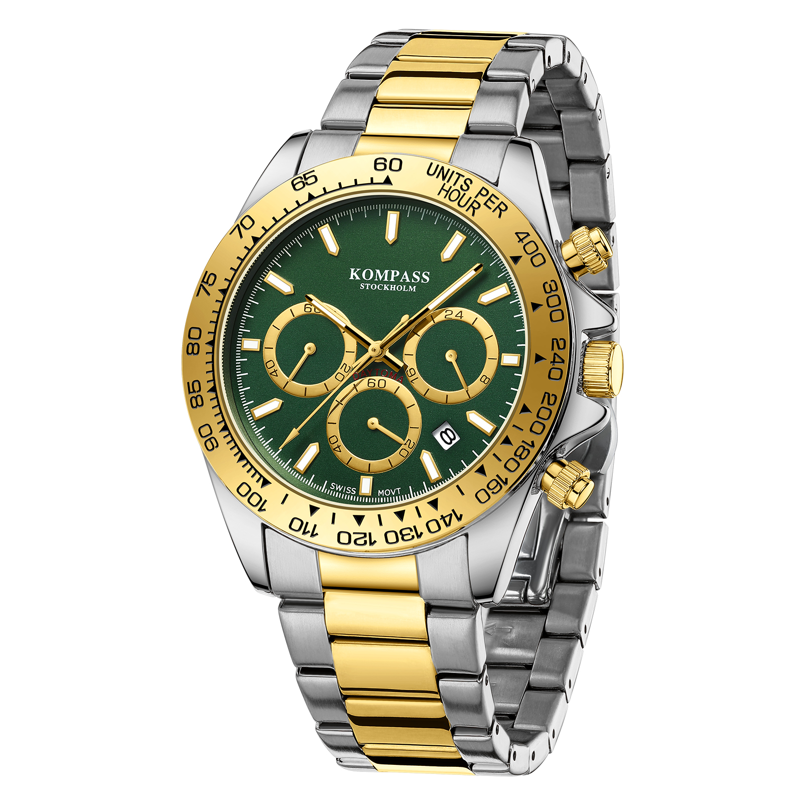 Kompass ChronoRace Silver Gold Green - 3