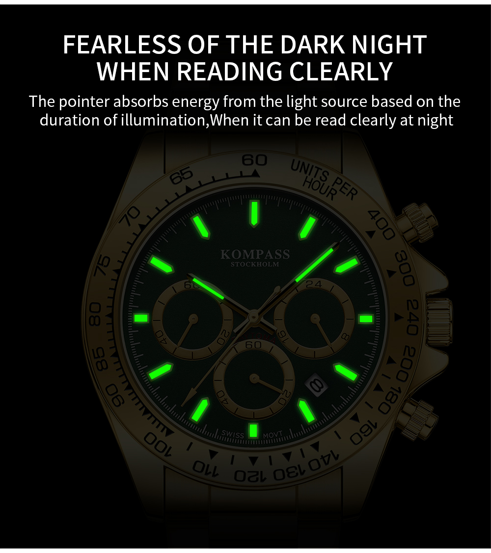 Kompass ChronoRace Silver Gold Green - 12
