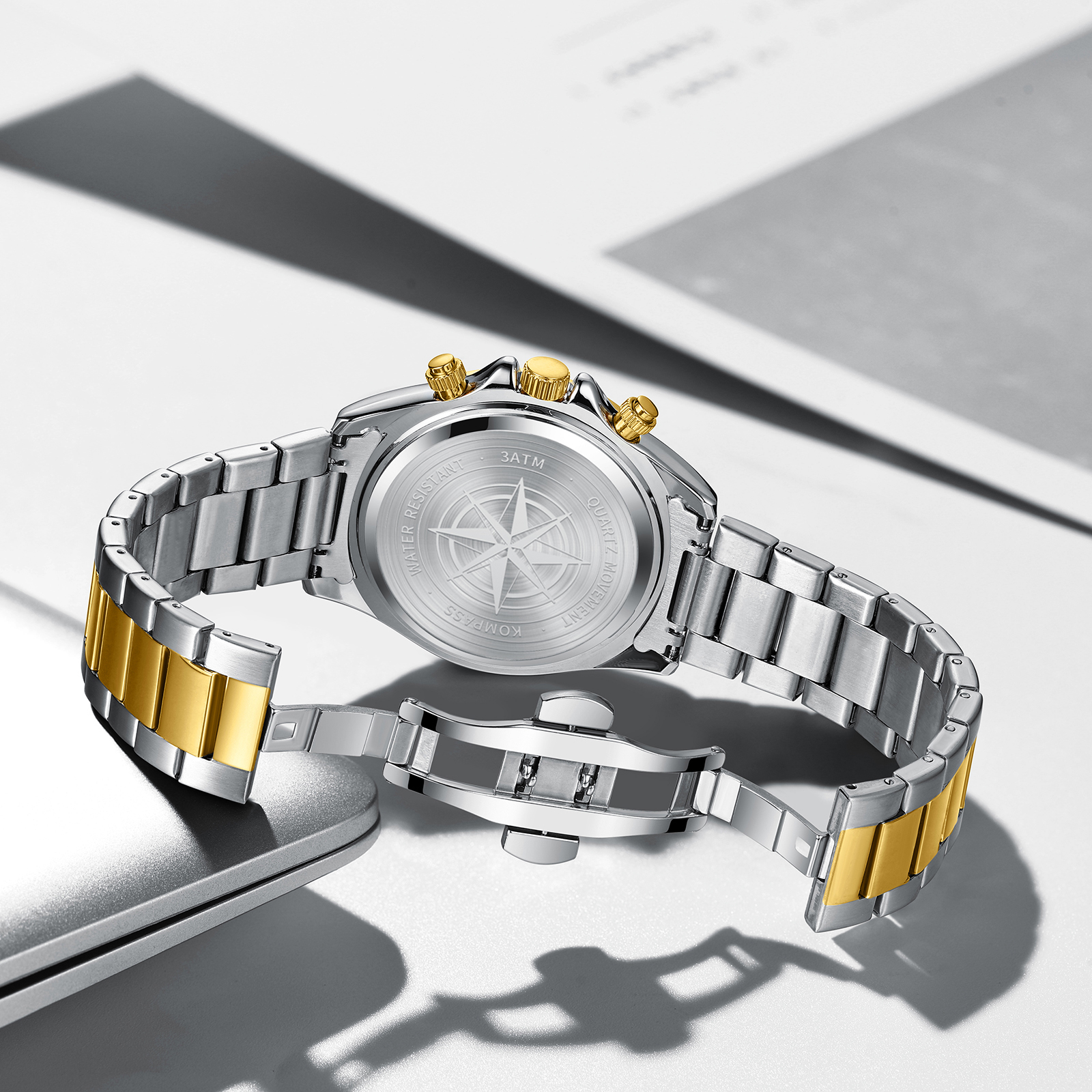 Kompass ChronoRace Silver Gold Green - 10