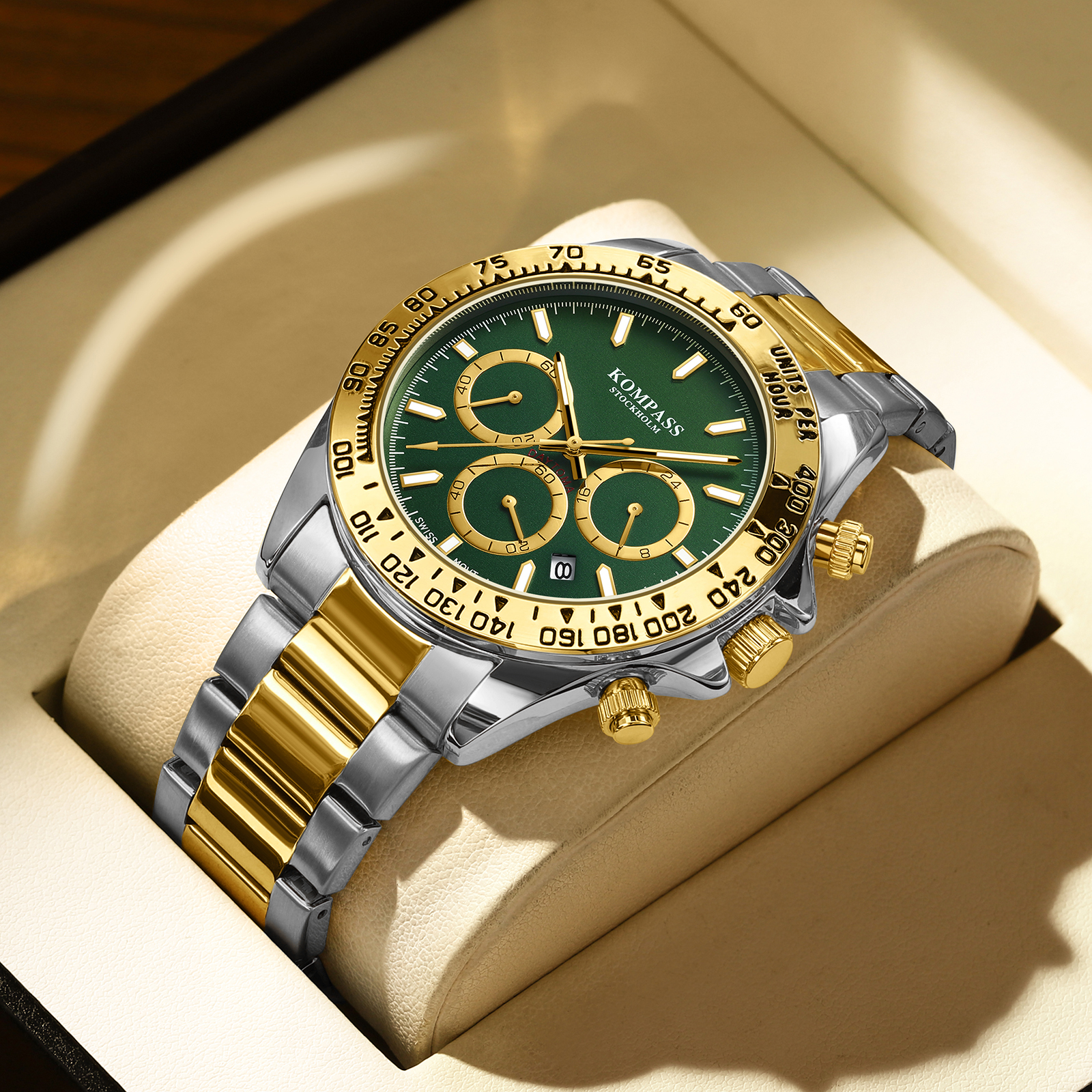 Kompass ChronoRace Silver Gold Green - 5