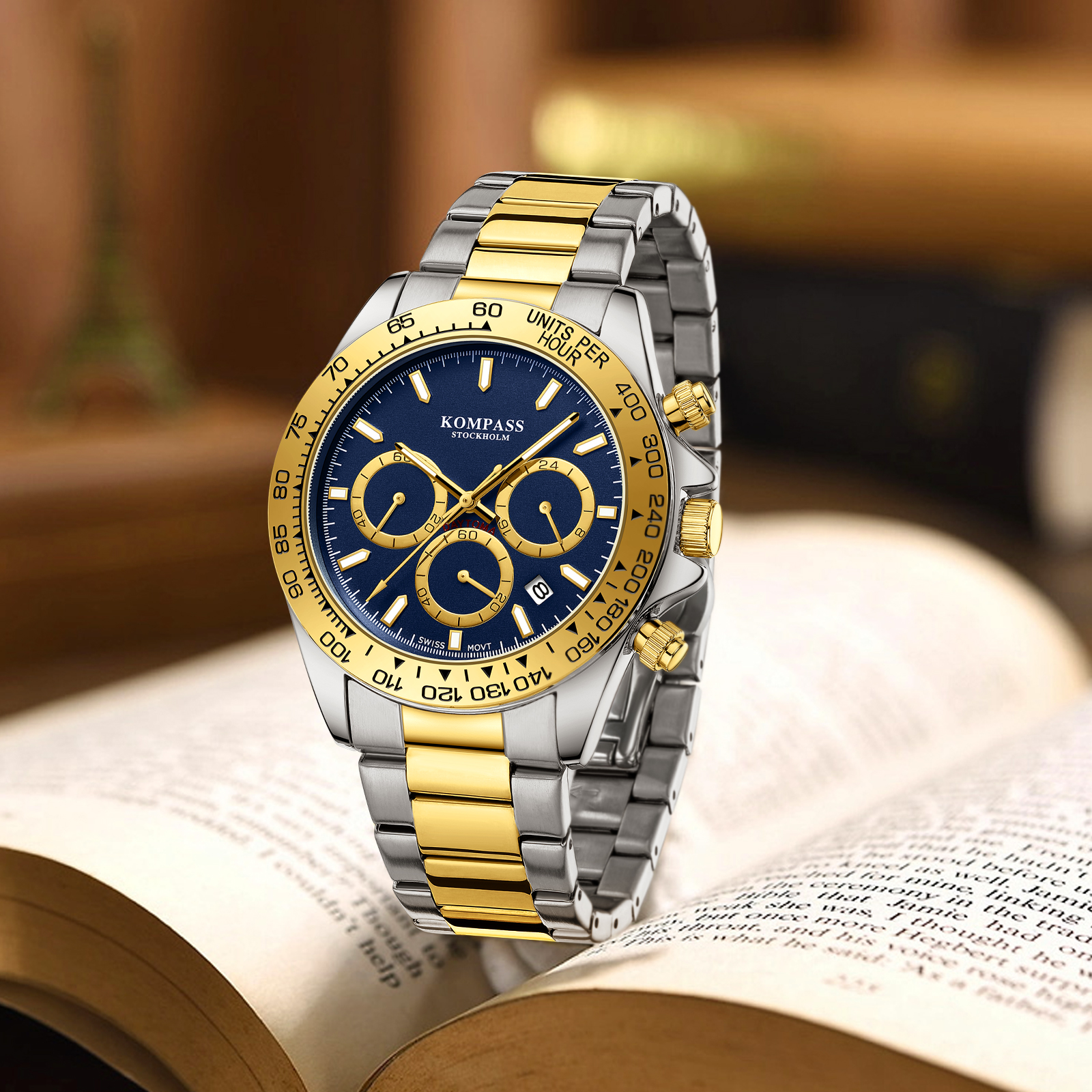 Kompass ChronoRace Silver Gold Blue - 11
