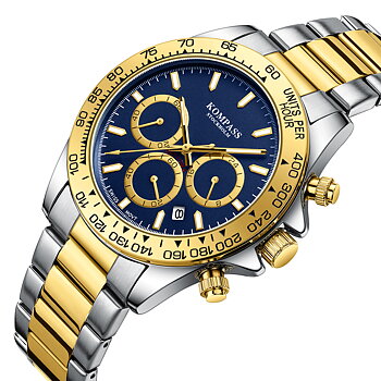Kompass ChronoRace Silver Gold Blue