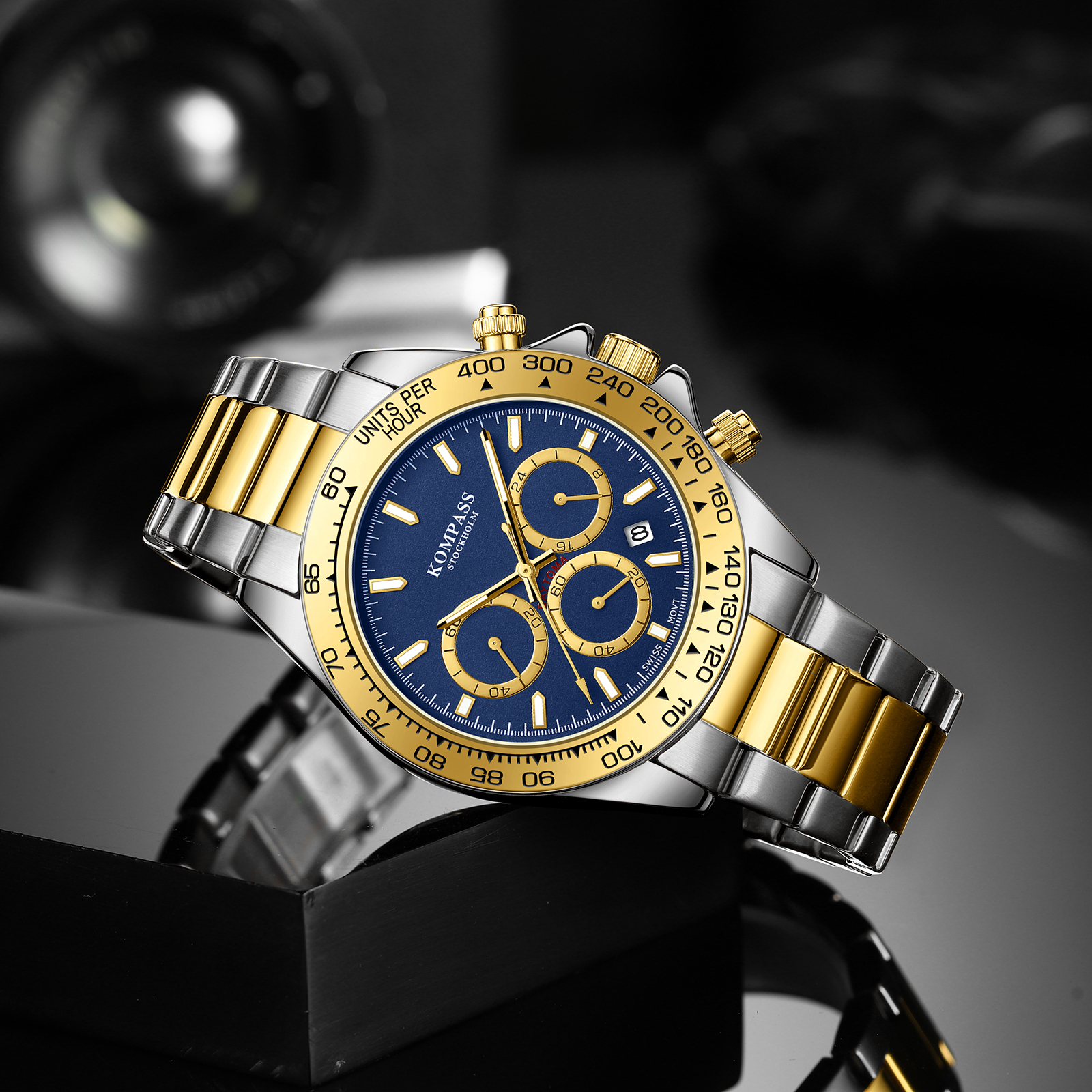 Kompass ChronoRace Silver Gold Blue - 4