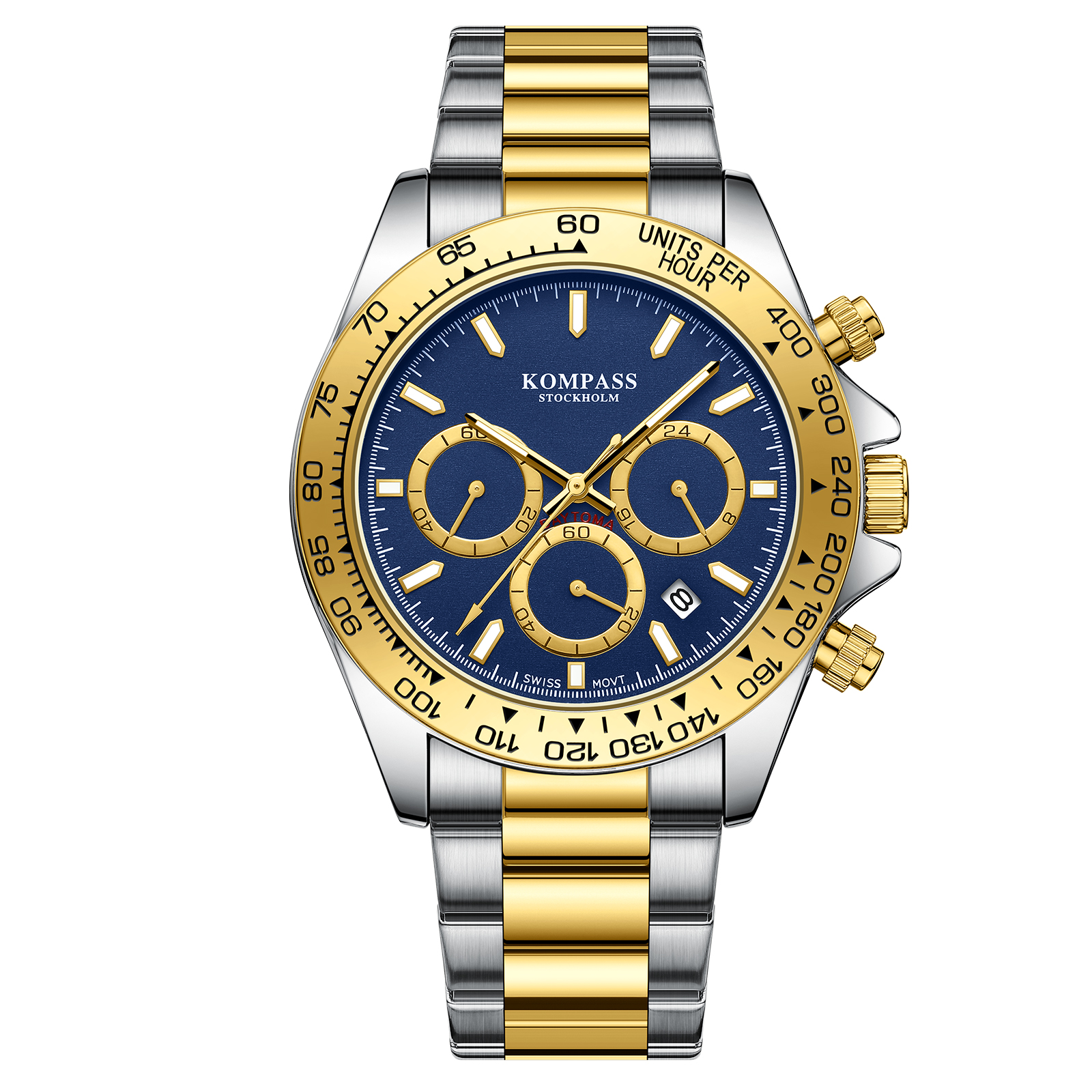Kompass ChronoRace Silver Gold Blue