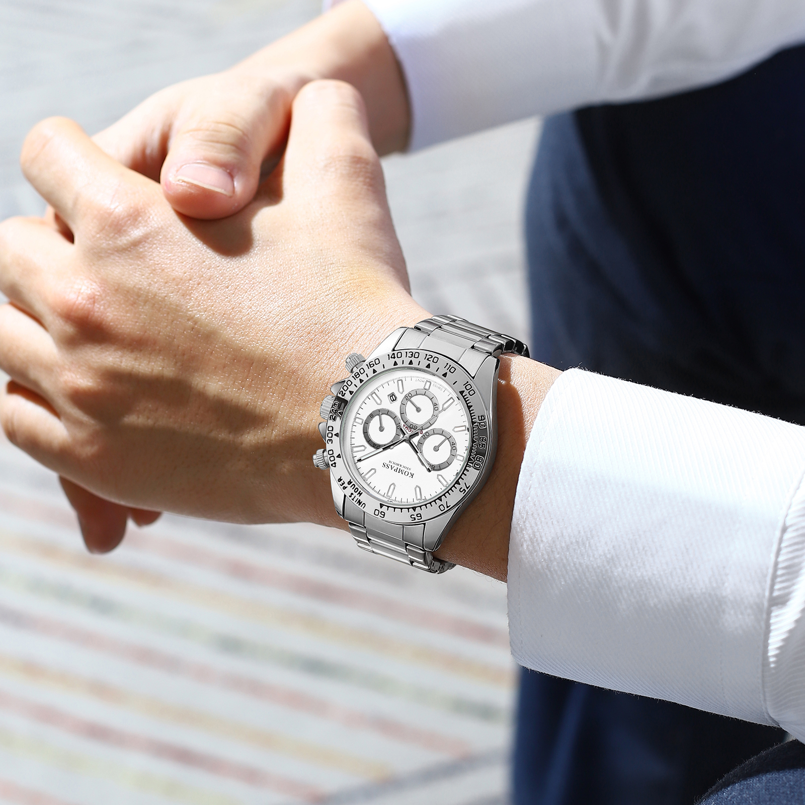 Kompass ChronoRace Silver White - 8