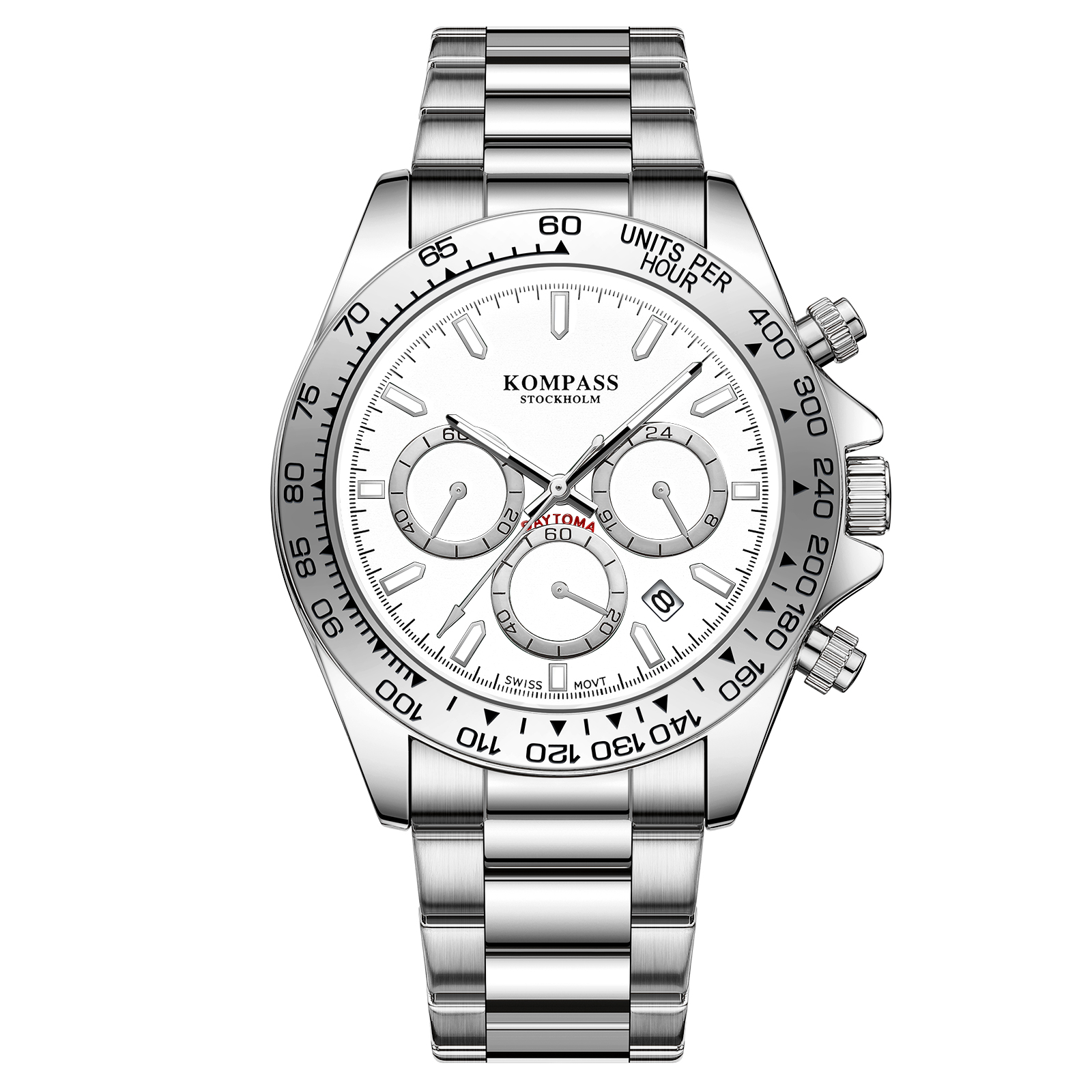 Kompass ChronoRace Silver White