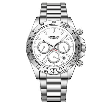 Kompass ChronoRace Silver White