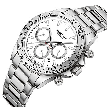 Kompass ChronoRace Silver White