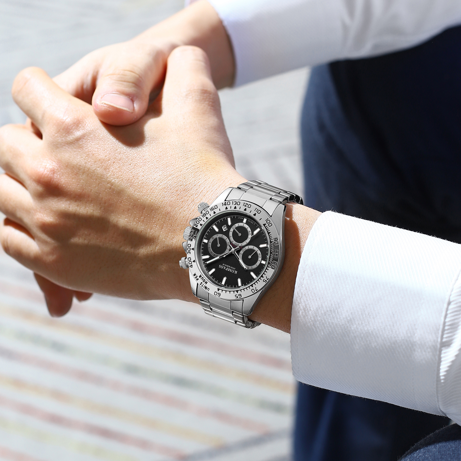 Kompass ChronoRace Silver Black - 8