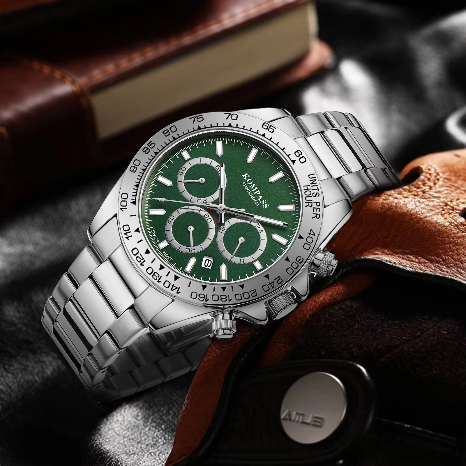 Kompass ChronoRace Silver Green - 11