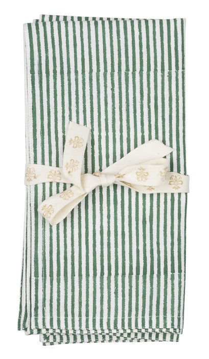 TYGSERVETT STRIPE LIGHT FOREST GREEN