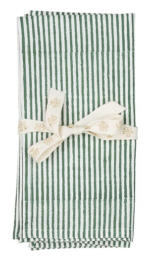 TYGSERVETT STRIPE LIGHT FOREST GREEN