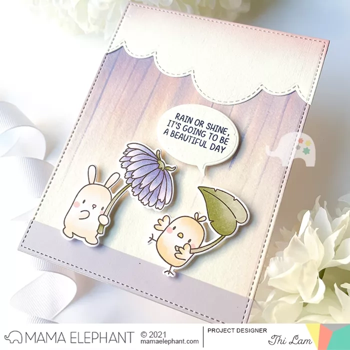 MAMA ELEPHANT-FLOWER SHOWER STAMP & DIE SET - 3