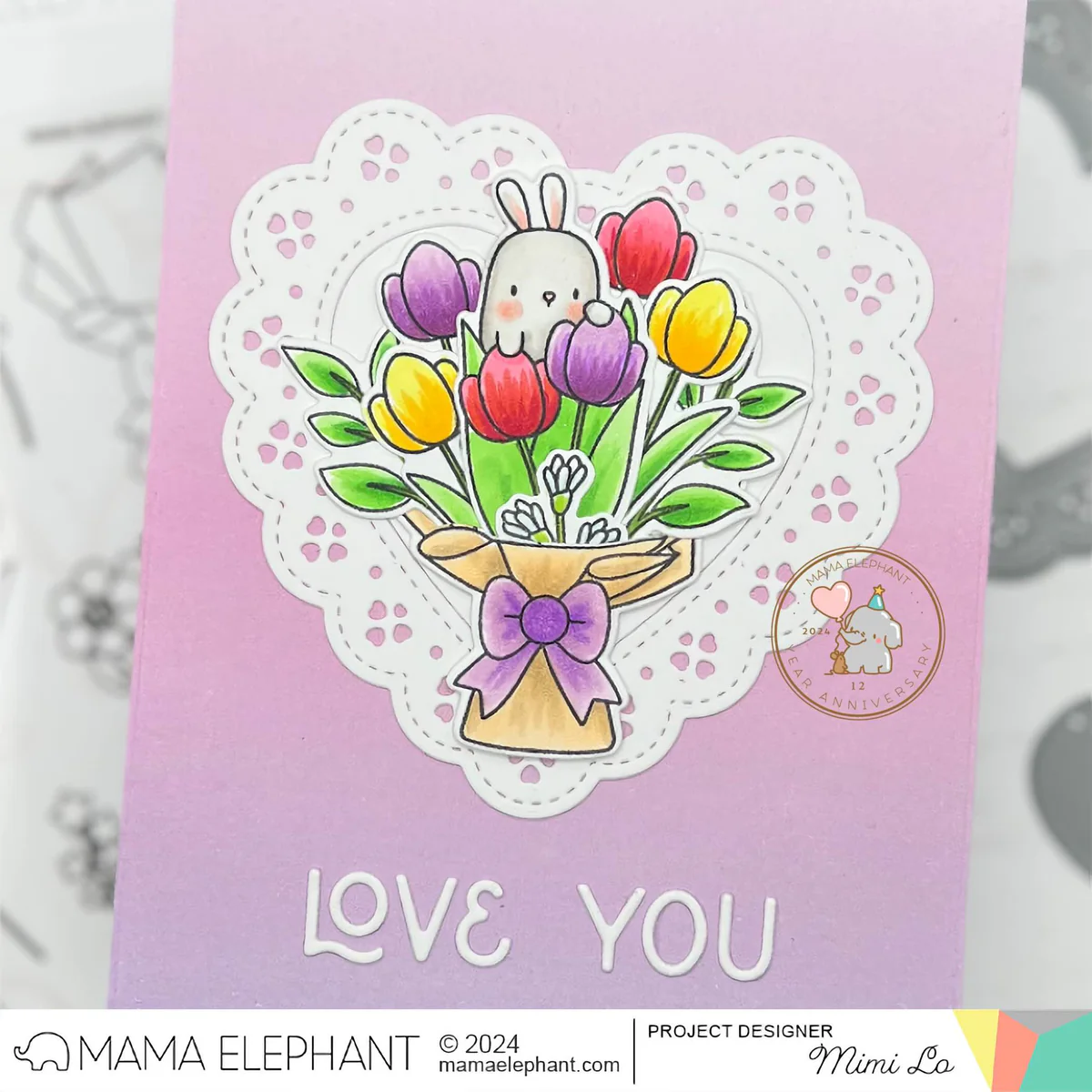  MAMA ELEPHANT-BUILD A BOUQUET STAMP & DIE SET - 4