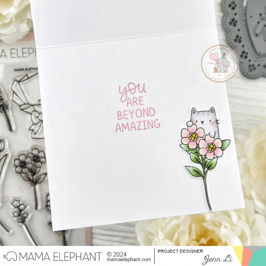  MAMA ELEPHANT-BUILD A BOUQUET STAMP & DIE SET - 6