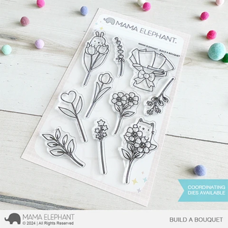  MAMA ELEPHANT-BUILD A BOUQUET STAMP & DIE SET