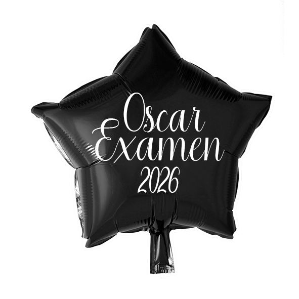 Ballong med valfritt namn "Examen" + årtal