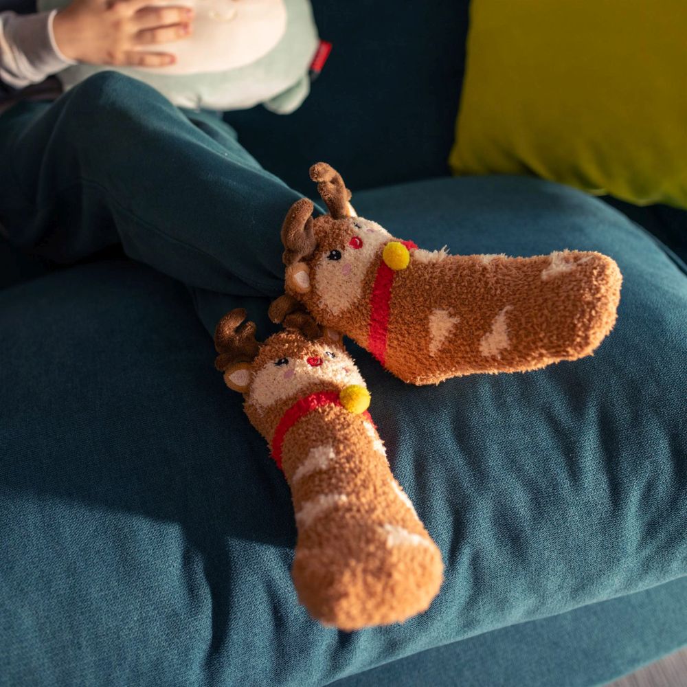 It´s a match, non slip socks, Reindeer (børn) - 6