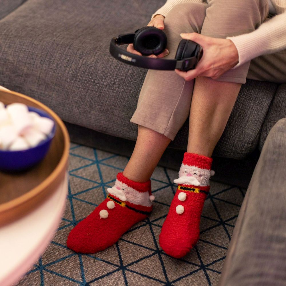 It´s a match, non slip socks, Santa Claus (voksen) - 5