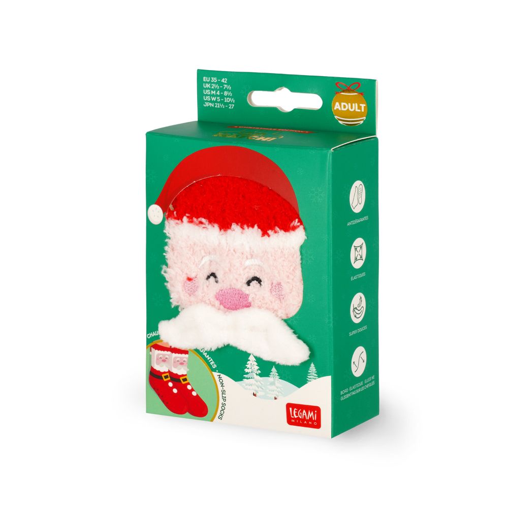 It´s a match, non slip socks, Santa Claus (voksen) - 4