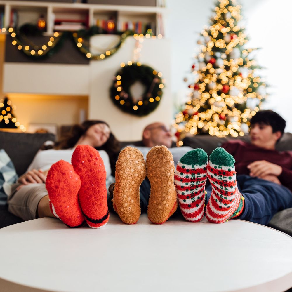 It´s a match, non slip socks, Santa Claus (voksen) - 6