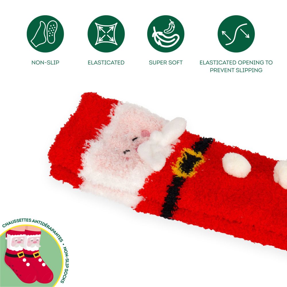 It´s a match, non slip socks, Santa Claus (voksen) - 3