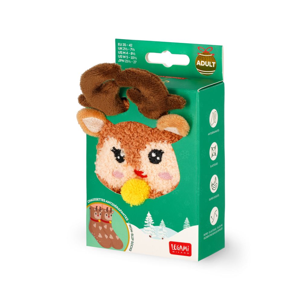 It´s a match, non slip socks, Reindeer (voksen) - 4