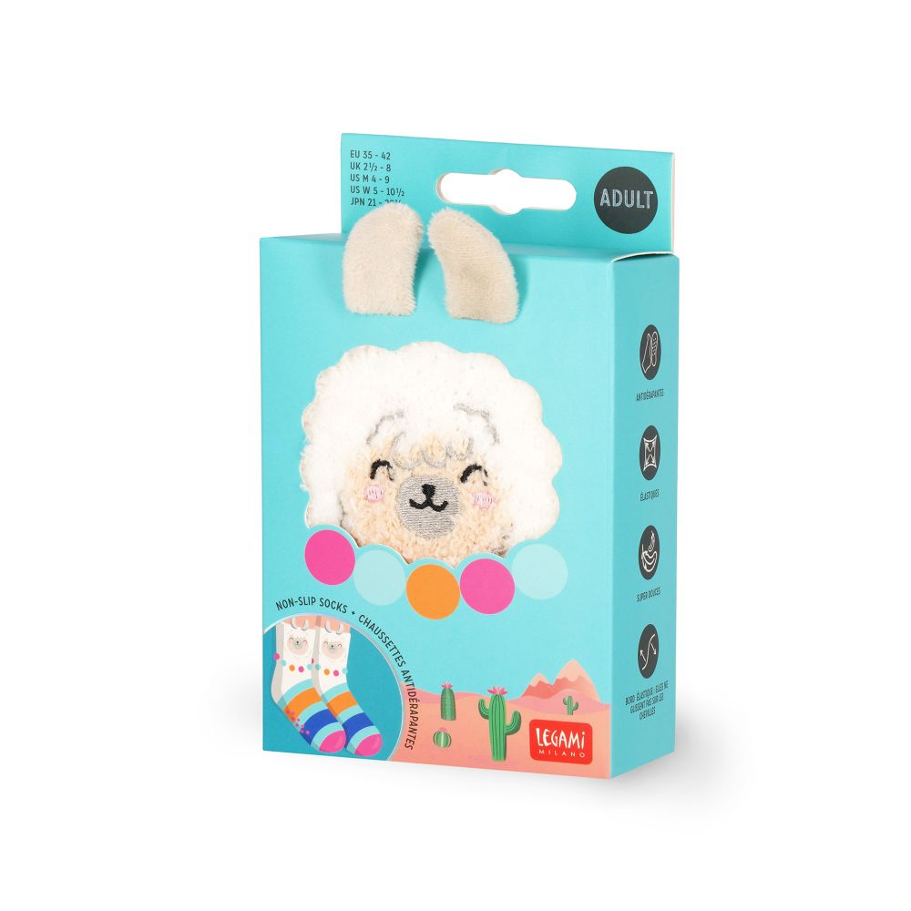 It´s a match, non slip socks, Llama (voksen) - 4