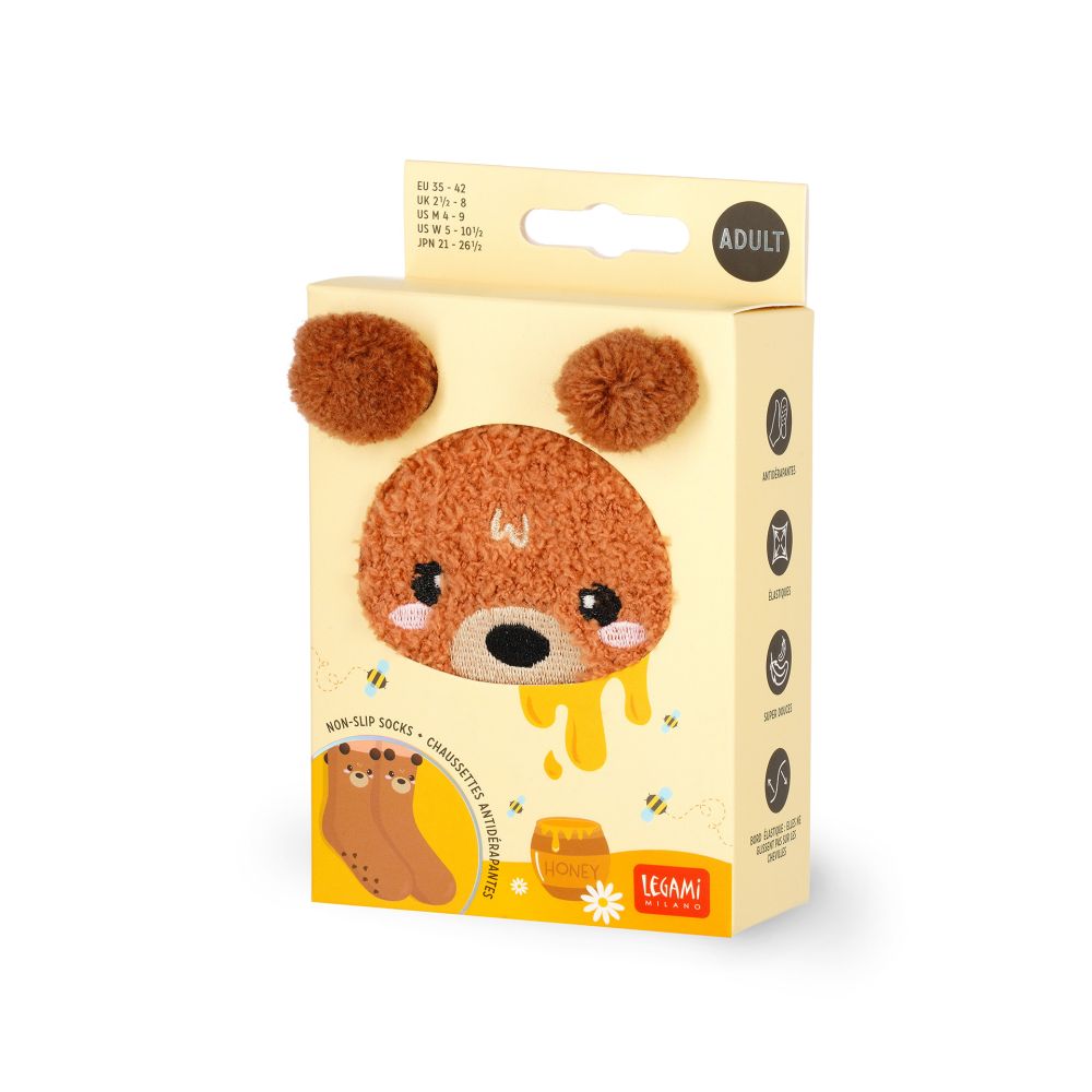 It´s a match, non slip socks, Teddy bear (voksen) - 4
