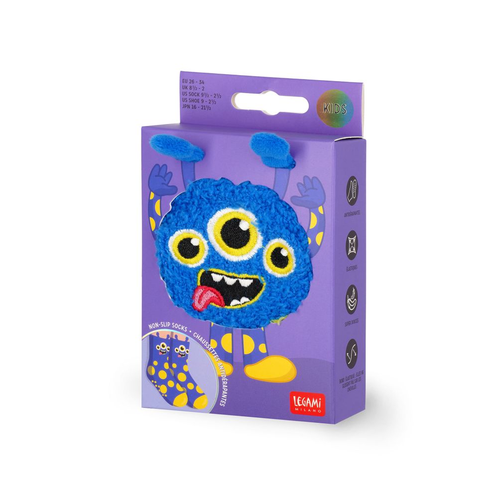 It´s a match, non slip socks, Monster (børn) - 4