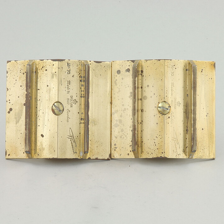Pierre Forssell (1960s) Two Brass Candleholders Profil #70 7 cm <with Box>
