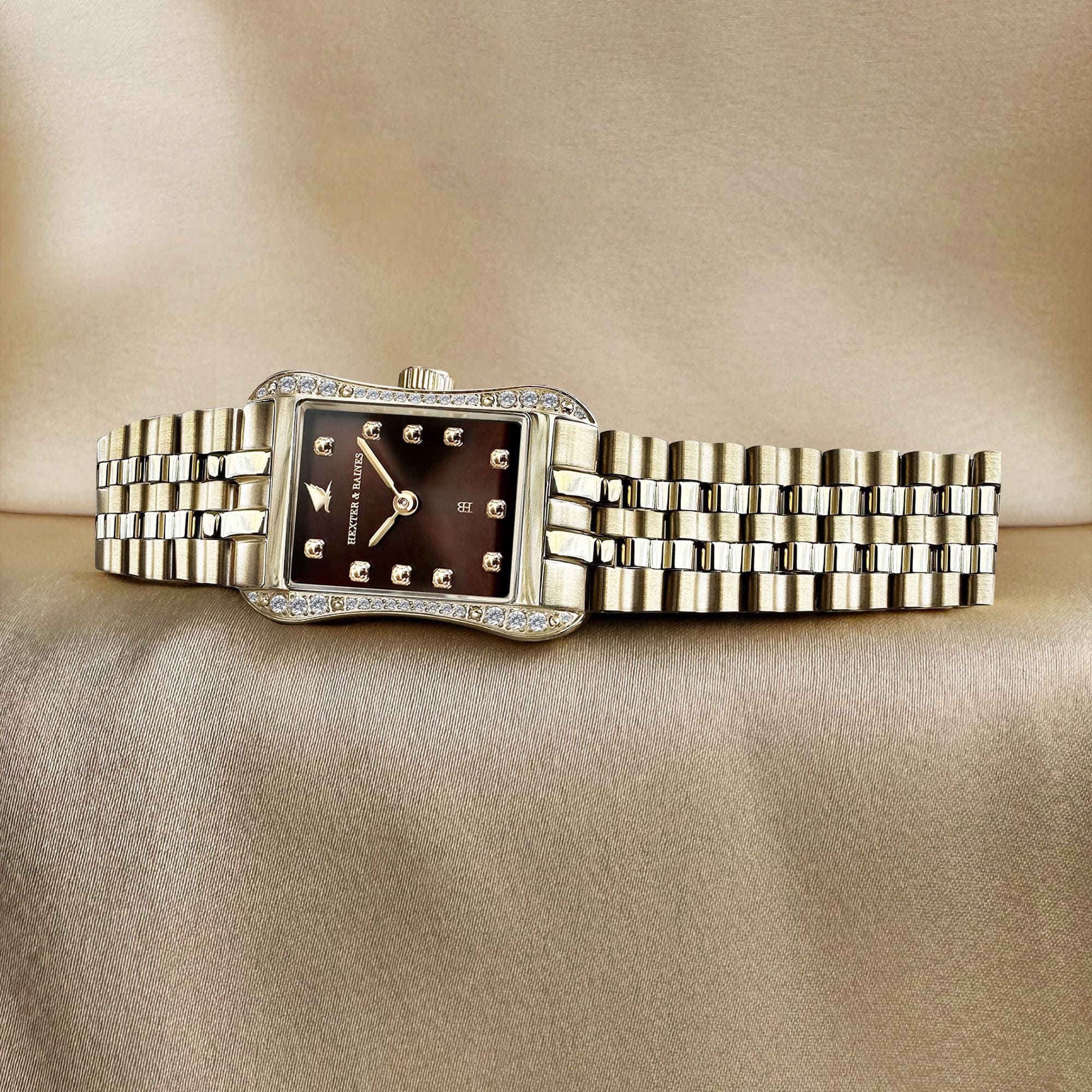 H&B Cronvas Pavé, Gold & Brown - 4