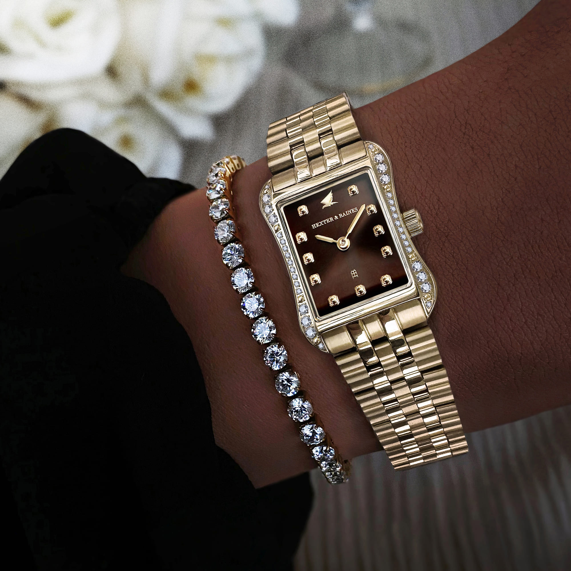 H&B Cronvas Pavé, Gold & Brown - 3