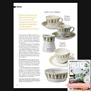 Bibi Breger (Lotus 1958) Two Teacups with Yellow/Gray Flower Decor 11,5 cm