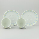 Bibi Breger (Lotus 1958) Two Teacups with Yellow/Gray Flower Decor 11,5 cm
