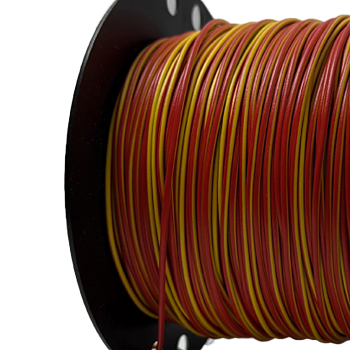 Tvåfärgad kabel 0.75mm Röd / Gul