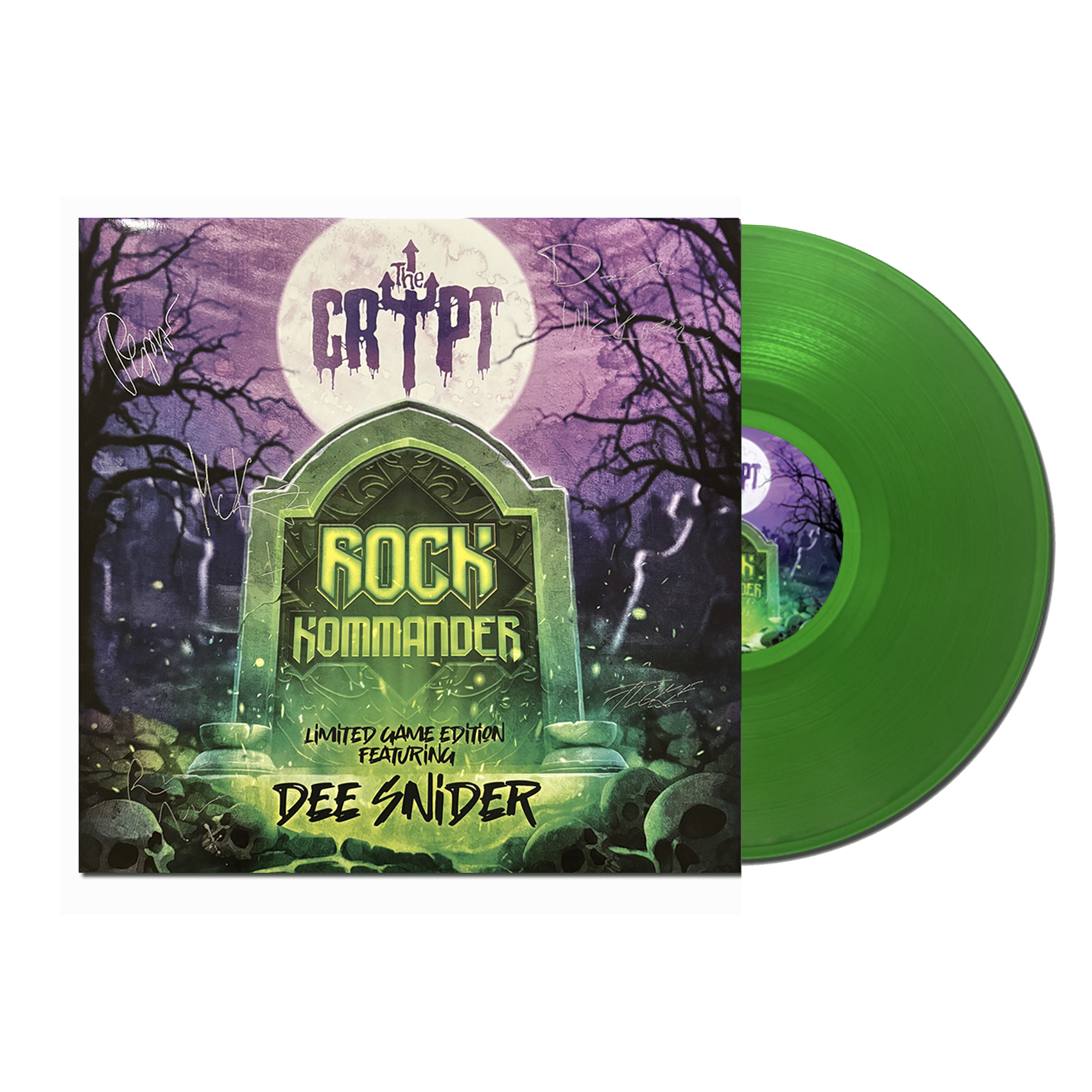 THE CRYPT - ROCK KOMMANDER (GREEN VINYL LP) SIGNED!