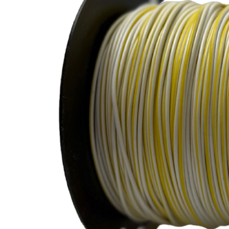 Tvåfärgad kabel 0.75mm Vit / Gul