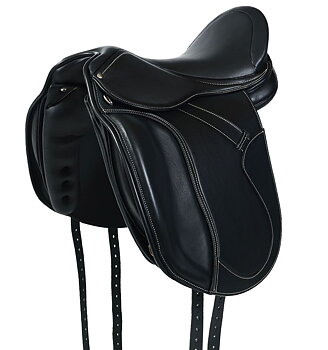 Dressyrsadel i läder med Polyflexbom. Flexzone- Saddles "München" - 5 Utbytbara koppjärn 