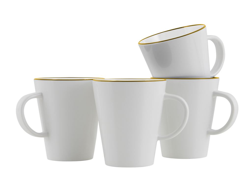 Melaminmugg, Linea Gold. 350 ml.  ,  4-pack