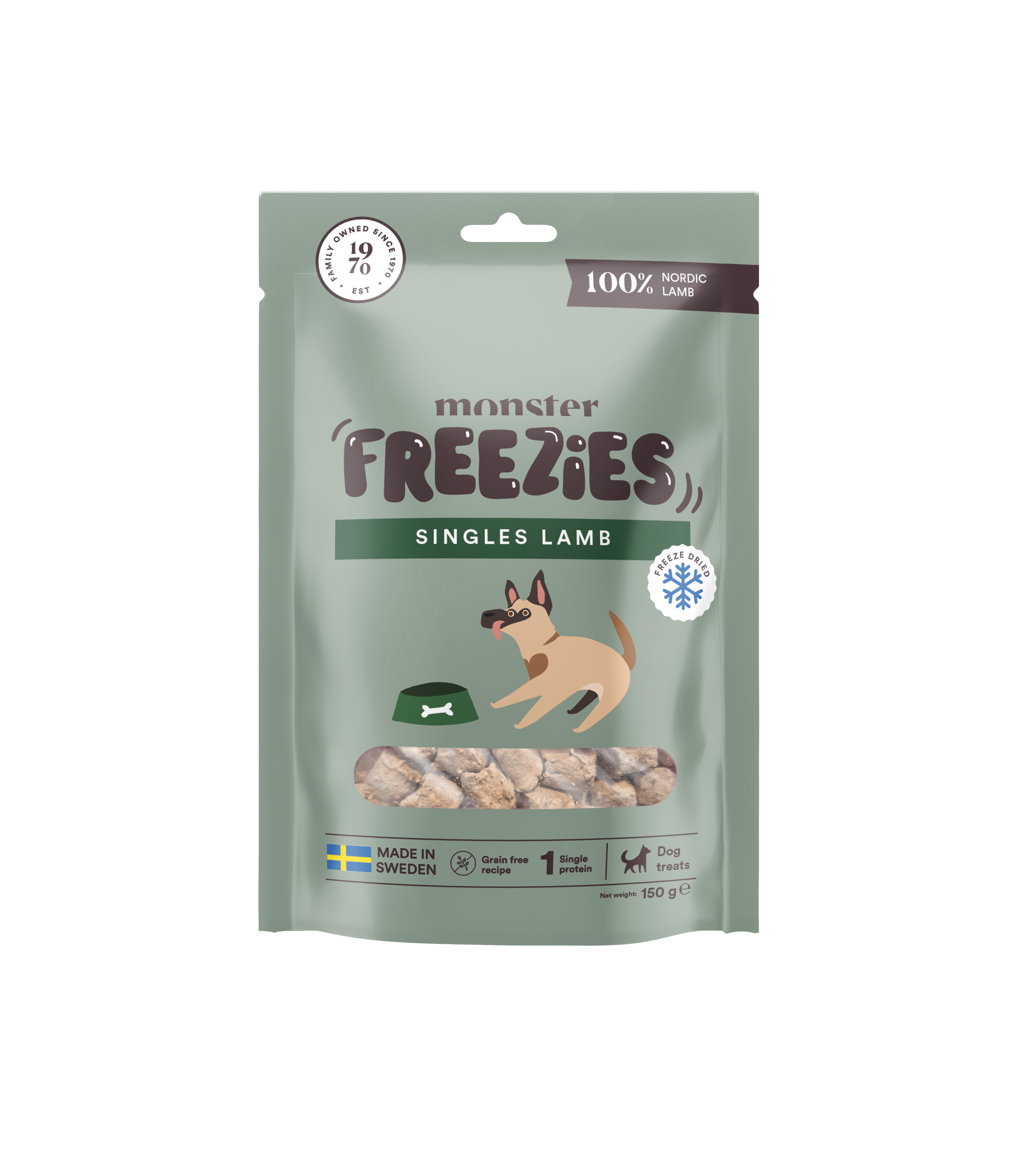 Monster Dog Freeze Dried Treats Singles Lamb 150g